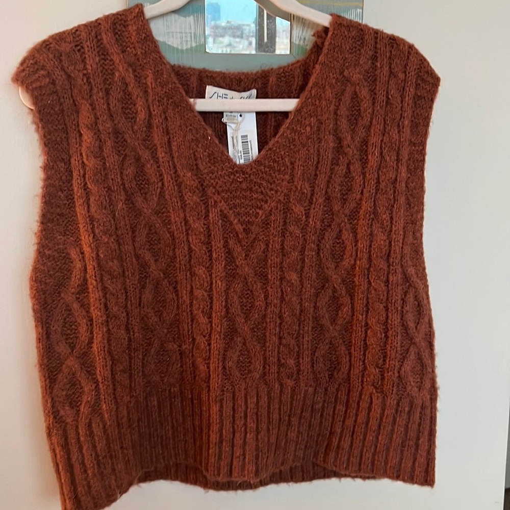 Burnt orange sweater tank